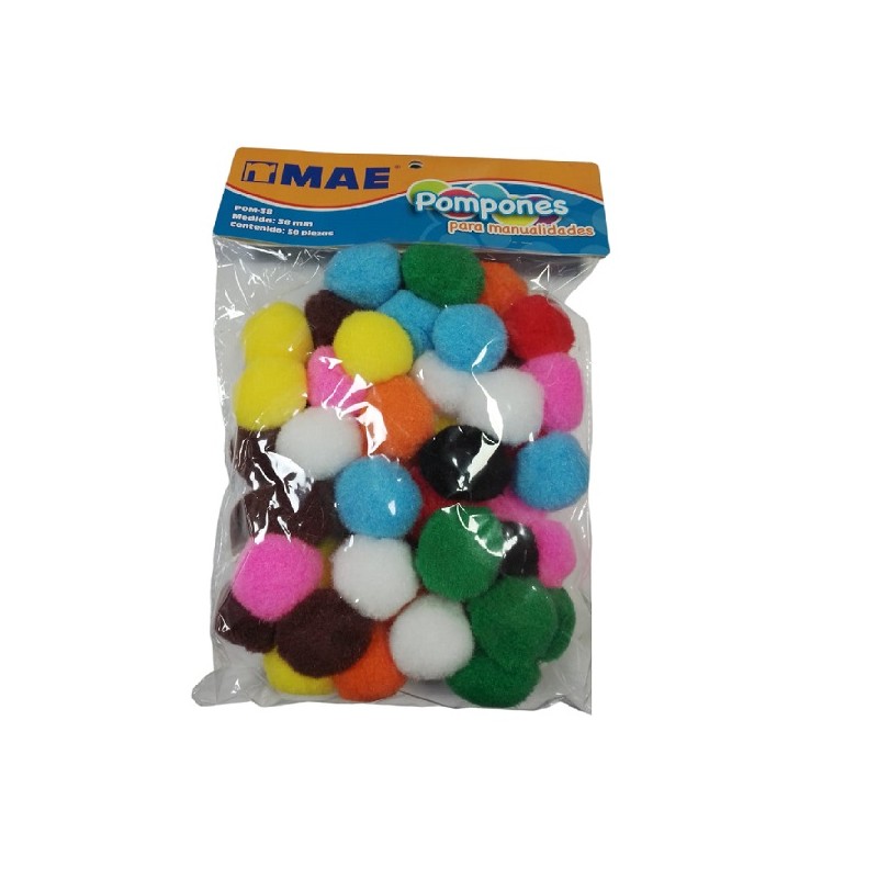 BOLITA POM POM MAE DE 38 MM C/50 POM-38 / 50