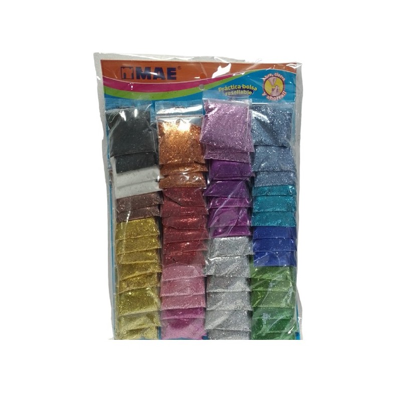 DIAMANTINA FINA MAE EN EXH COL. SURT. C/60 BOLSAS DE 10 GRS MDF-BL6010S / 16