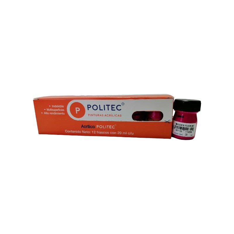 PINTURA ACRIL FLUO POLITEC L-800 20 ML MAGENTA 807 /12