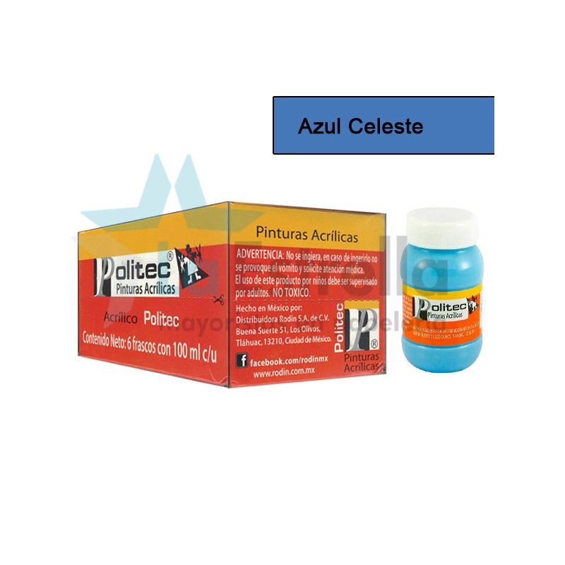 PINTURA ACRIL POLITEC ESC 100 ML AZUL CELESTE 313 /6