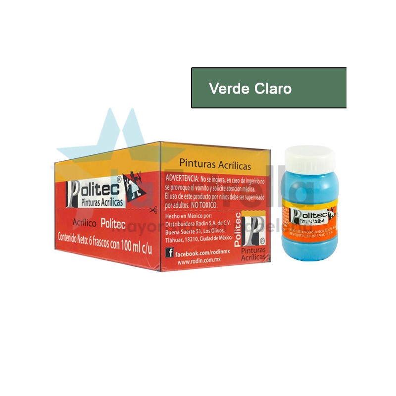 PINTURA ACRIL POLITEC ESC 100 ML VERDE CLARO RODIN 312 /6