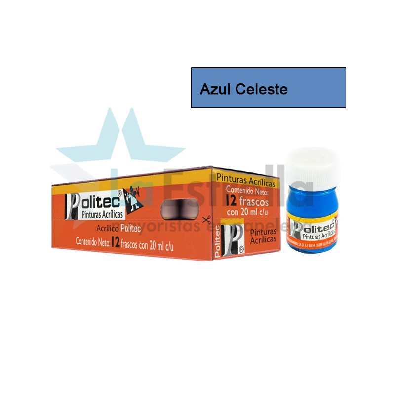PINTURA ACRIL POLITEC ESC 20 ML AZUL CELESTE RODIN 313 /12