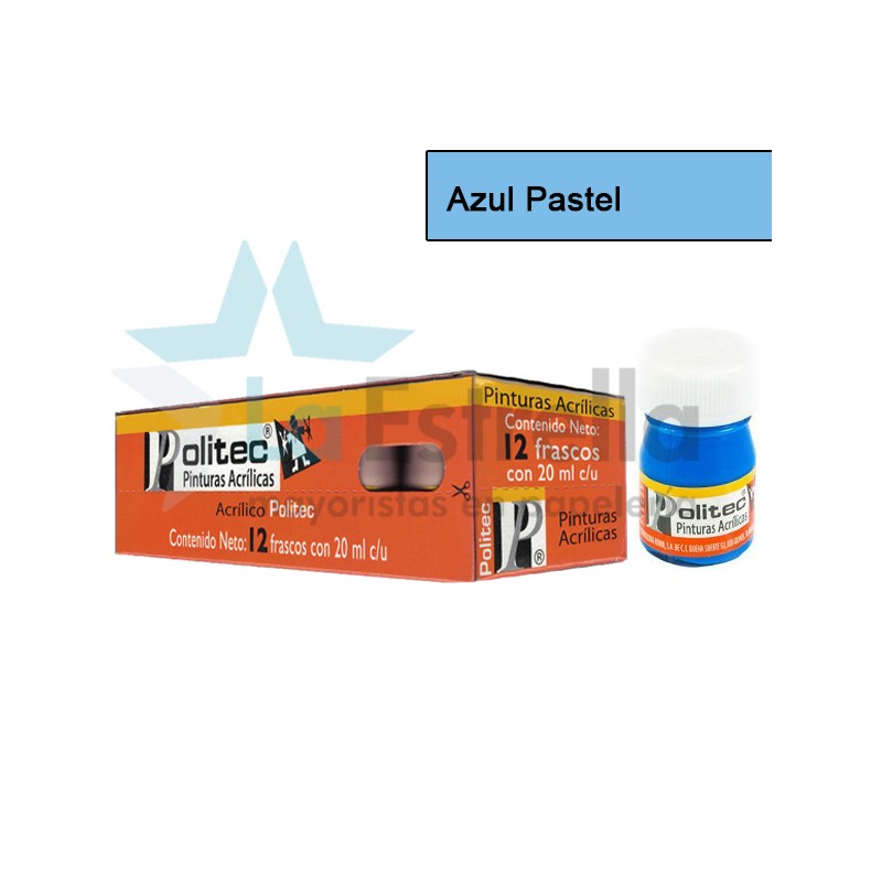 PINTURA ACRIL POLITEC ESC 20 ML AZUL PASTEL RODIN 316 /12