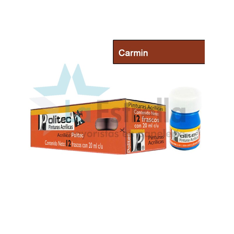PINTURA ACRIL POLITEC ESC 20 ML CARMIN RODIN 319 /12