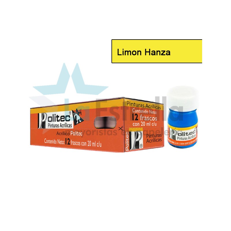 PINTURA ACRIL POLITEC ESC 20 ML LIMON HANZA RODIN 307 /12