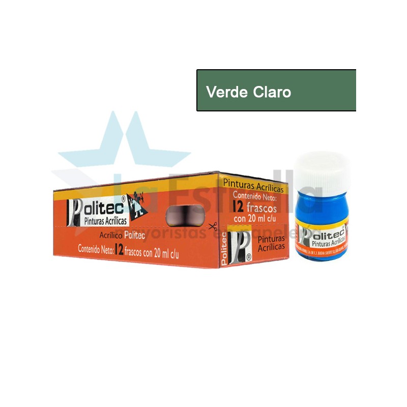 PINTURA ACRIL POLITEC ESC 20 ML VERDE CLARO RODIN 312 /12