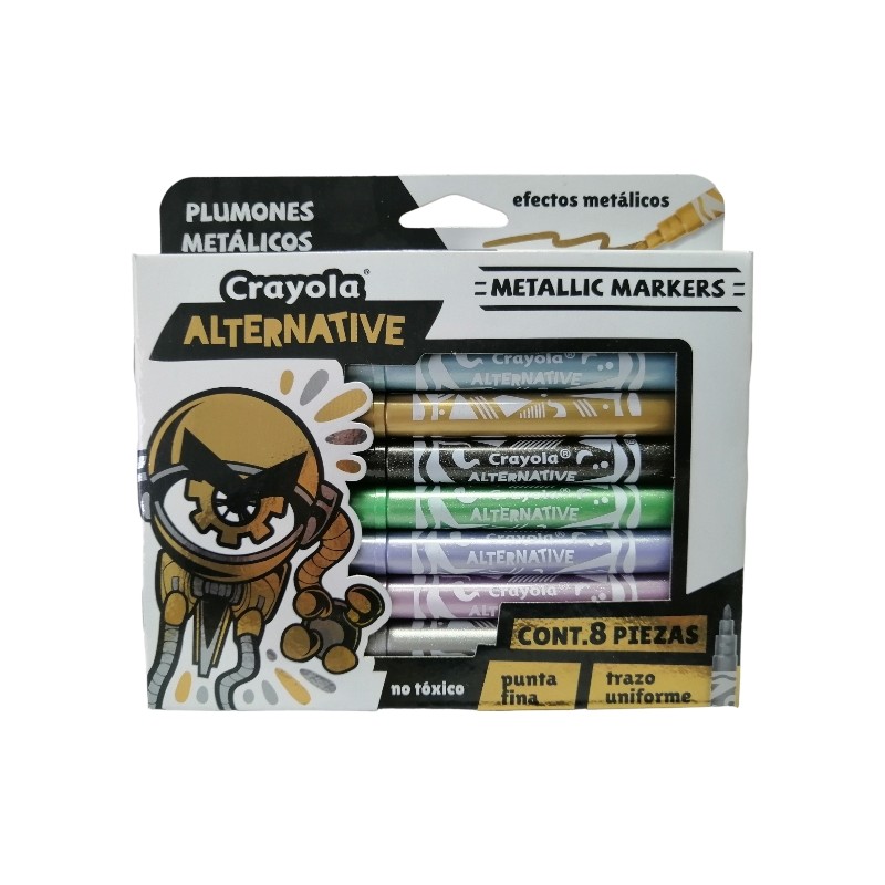 PLUMON CRAYOLA ALTERNATIVE METALLIC 8 COLORES SURTIDOS MOD.58-