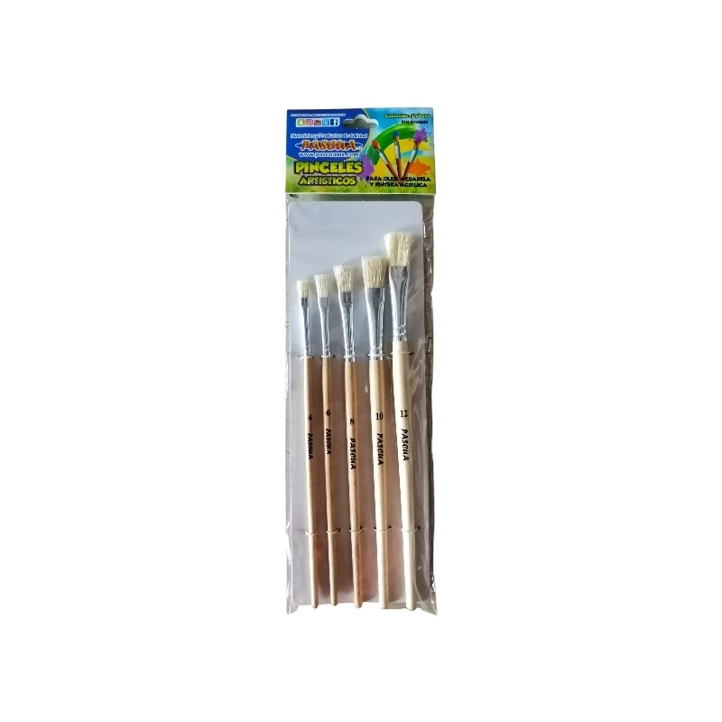 PINCELES PASCUA P/ACUARELA Y OLEO C/5 PLANOS PIN-KHAB03 24/240
