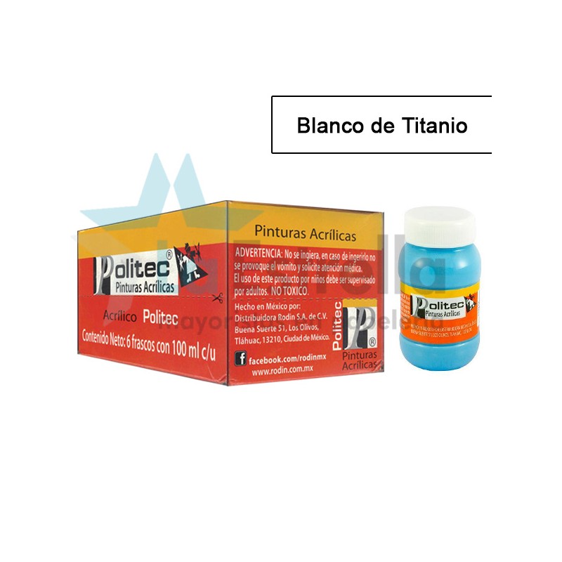 PINTURA ACRIL POLITEC ESC 100 ML BLANCO DE TITANIO 301 /6