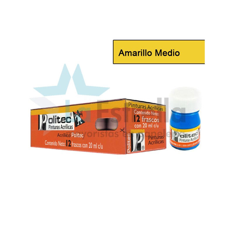PINTURA ACRIL POLITEC ESC 20 ML AMARILLO MEDIO 318 /12