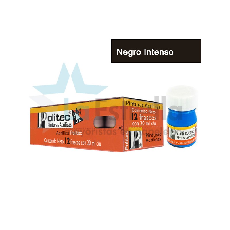 PINTURA ACRIL POLITEC ESC 20 ML NEGRO INTENSO RODIN 302 /12